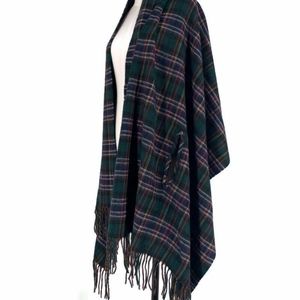 J.CREW Cape Scarf w/Armholes Tartan Plaid NWT
